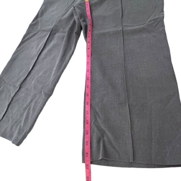 Larry Levine Cropped Dress Pants Women Size 8 Grey Pleated Stretch Rayon Trouser - Picture 8 of 10